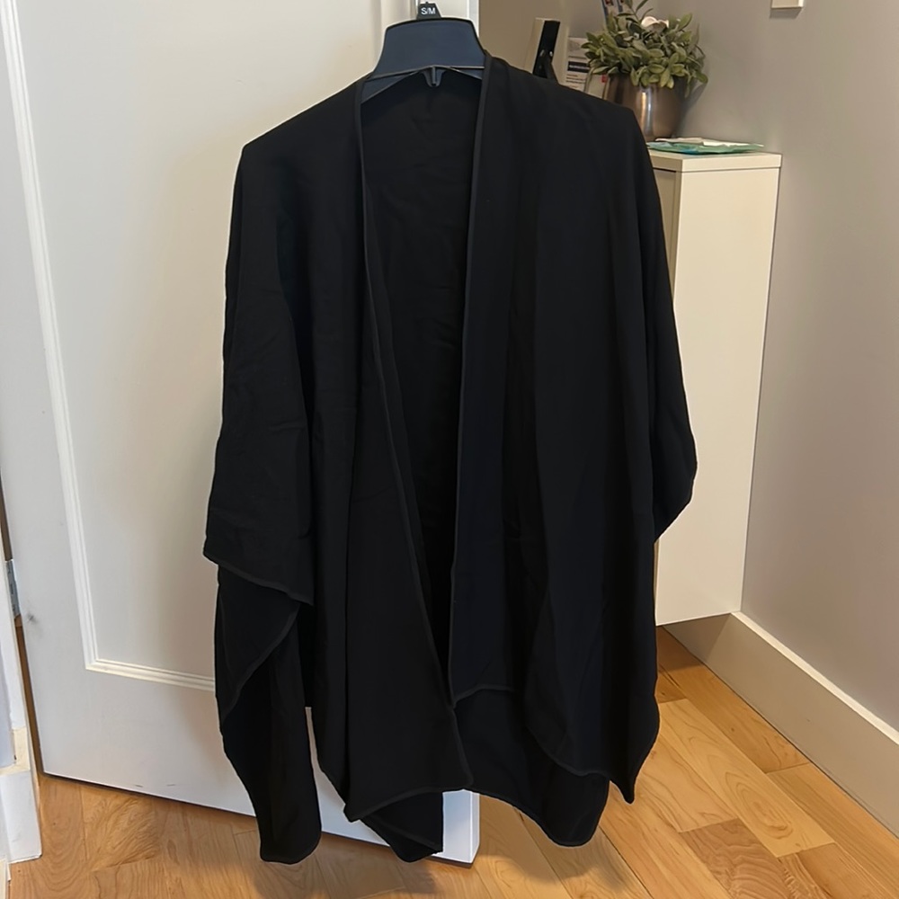 Lafayette 148 New York Black Cape Wrap One Size